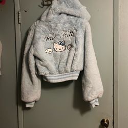 Fuzzy Hello kitty Jacket 