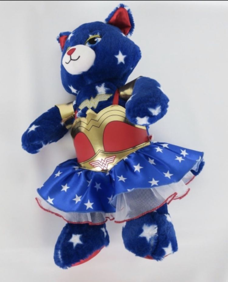 Build a Bear Comics Wonder Woman Cat Plush With Dress Patriotic READ