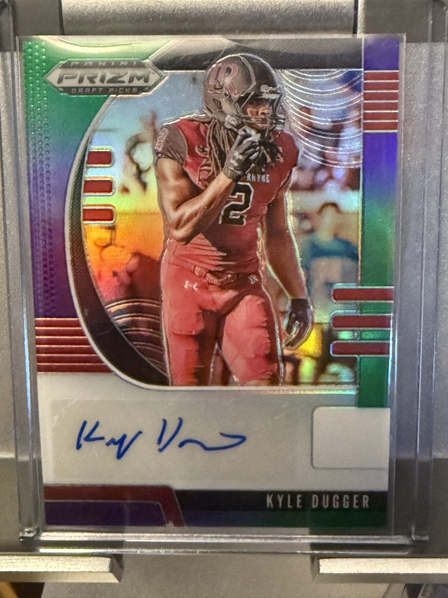 Kyle Dugger Auto RC Rookie 2020 Prizm Draft Picks Rookies Purple & Green /199