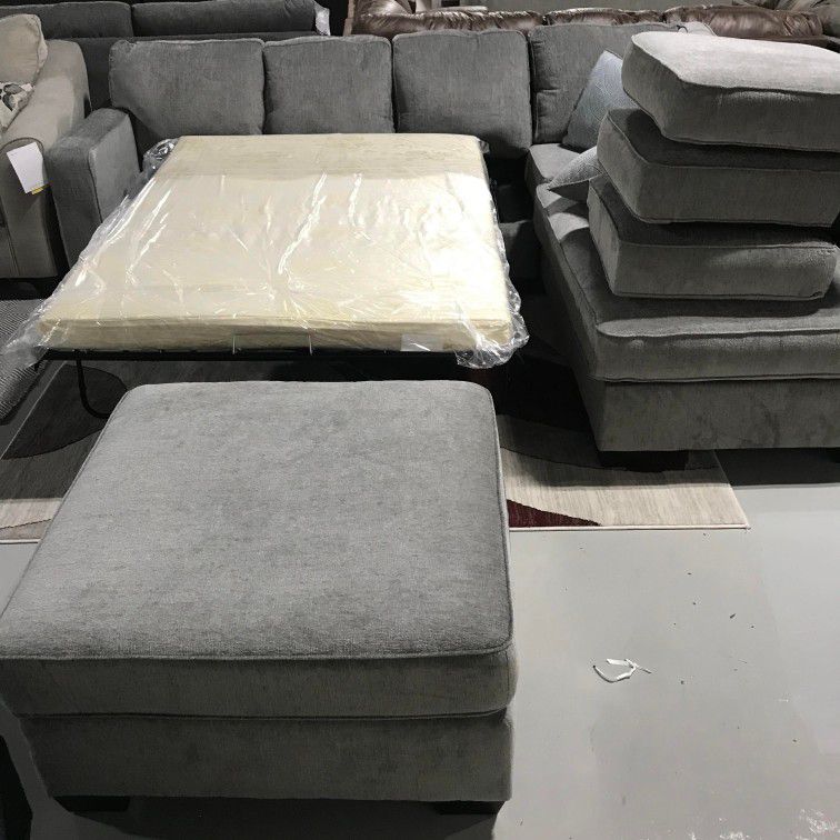 Slate Gray 2 Piece Sleeper Sectional with Chaise by Ashley 