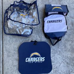 Chargers Foldable Cooler Bag, Seat Cushion, Clear Bag For Stadium