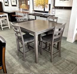 Bridson Gray Counter Height Dining Table and Bar Stools (Set of 5)
