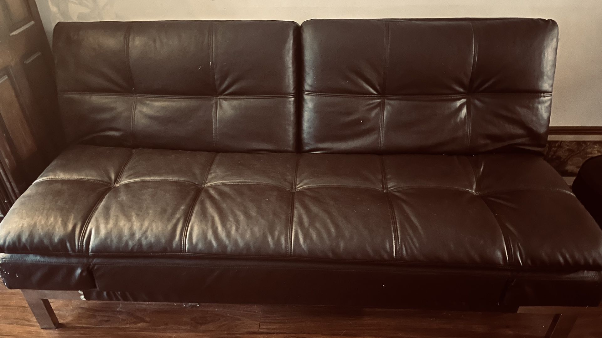 Brown Leather futon