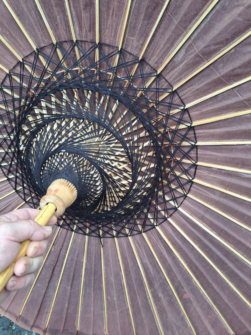 Oriental Decorative Umbrella With Bamboo Handle