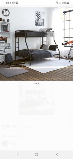 New in box twin over full bunk bed mattresses not included