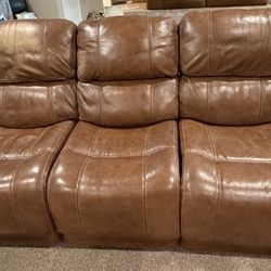 Chestnut Brown Recliner Leather Sofa