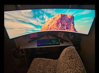 Samsung - 57" Odyssey Neo G9 Dual 4K UHD Quantum Mini-LED 240Hz 1ms HDR 1000 Curved Gaming Monitor (HDMI 2.1, DP 2.1, USB 3.0)