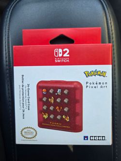 HORI Nintendo Switch 24-Game Card Case Pokemon Eevee, Gengar, and Red Pixel Art