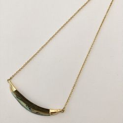 Natural Abalone Beach Shell Necklace 24k Gold Plated Chain ✨NEW✨