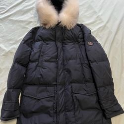 Men Gorski Parka Detachable Fur Hood. Blue  Medium Size