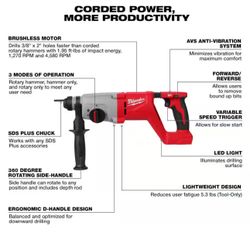 M18 18V Lithium-lon Brushless Cordless 1 in. SDS-Plus D-Handle Rotary Hammer