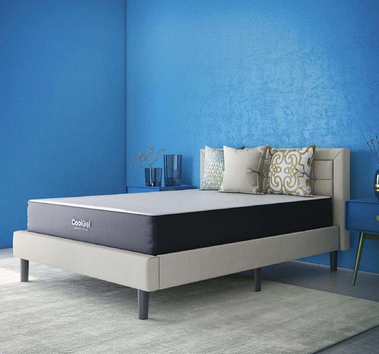 Cool Gel 10 Inch Twin Size Mattresses Memory Foam Medium Firm, Twin Memory Foam Mattress Cooling, Made in the USA, 10" Depth with Pressure Relief, Cer