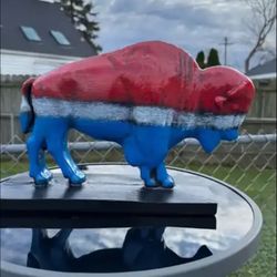 The Red White And Blue Buffalo Statue