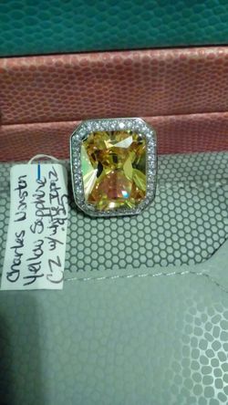 Charles Winston .925 yellow sapphire cz ring.