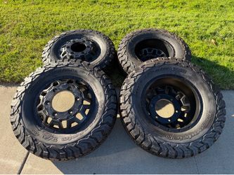2025 Mercedes Sprinter 3500 Rims & BFGoodrich KO2 LT245|75R16 Tires Black DUALLY 16" Wheels 6x205