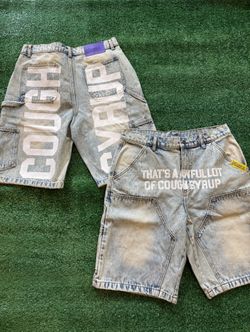 Awful Lotta Cough Syrup Denim Shorts