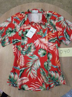 KYKU Tropical Print Button-Up Shirt size medium