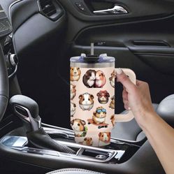 Brand New 1pc 40oz 304 Stainless Steel Car Cup,Hamster Character Mug,A Perfect Gift,The Best Choice For Giving Gifts,Valentines Gift