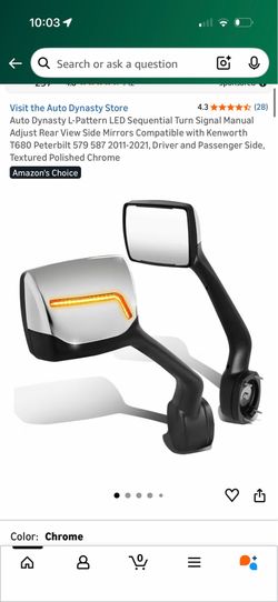 T680 & 579 hood mirrors with led turn signal.