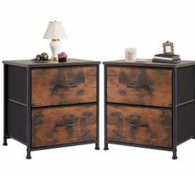 2 brown nightstands
