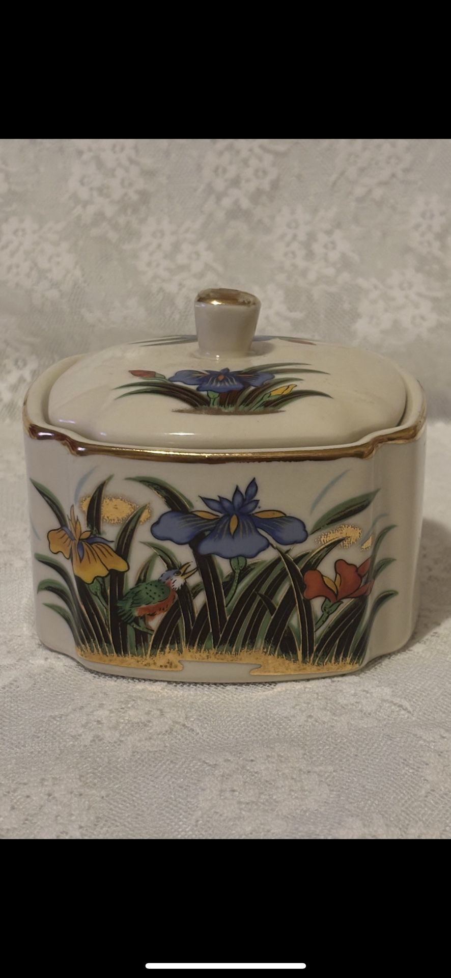 Vintage Ceramic Jewelry Trinket Box TOYO Japan