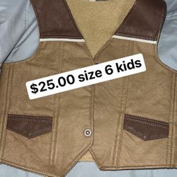 Leather Western Kids Vest