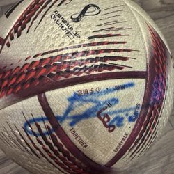 Signed Lionel Messi Official Qatar World Cup 2022 Soccer Ball JSA COA