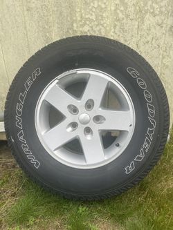 Jeep Wrangler, rim, and tire