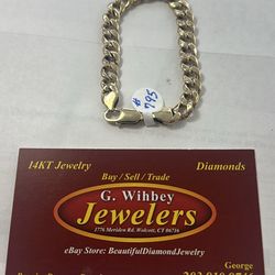 10 Kt Genuine Gold 7” Cuban Link Bracelet 