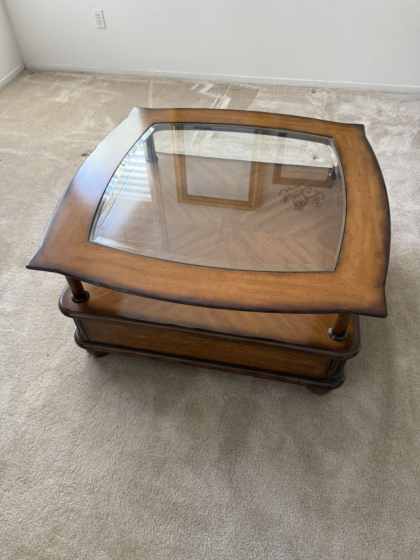 Liz Claiborne Glass Top Coffee Table and End Table