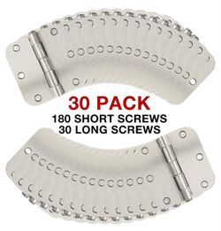 30 pack Rounded Satin Door Hinges Brushed Nickel 3.5 Inch 5/8" Radius DIY