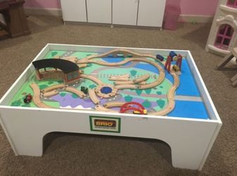 Wooden trains play table
