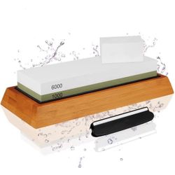 Sharpening Stone Kit Whetstone Dual Sided 1000/6000 Grit Professional Whetstone Knife Sharpener