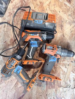 RIDGID 18V Cordless Tool Lot with Chargers