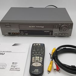 JVC, Super VHS ET Professional VCR with Remote, Manual And Cable. Works Fine.