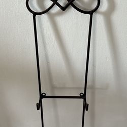 Decorative Home /Black Metal/iron Hanging Plate Holder - 2 Plates H 29 in x W7 in.