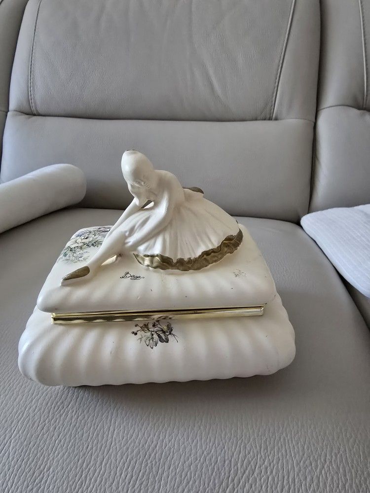 Italian Made Ballerina Jewelry Box Made Of Ceramic