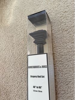 New in Box Drapery Rod Set (48" - 86") - Italian Black / Bronze Finials