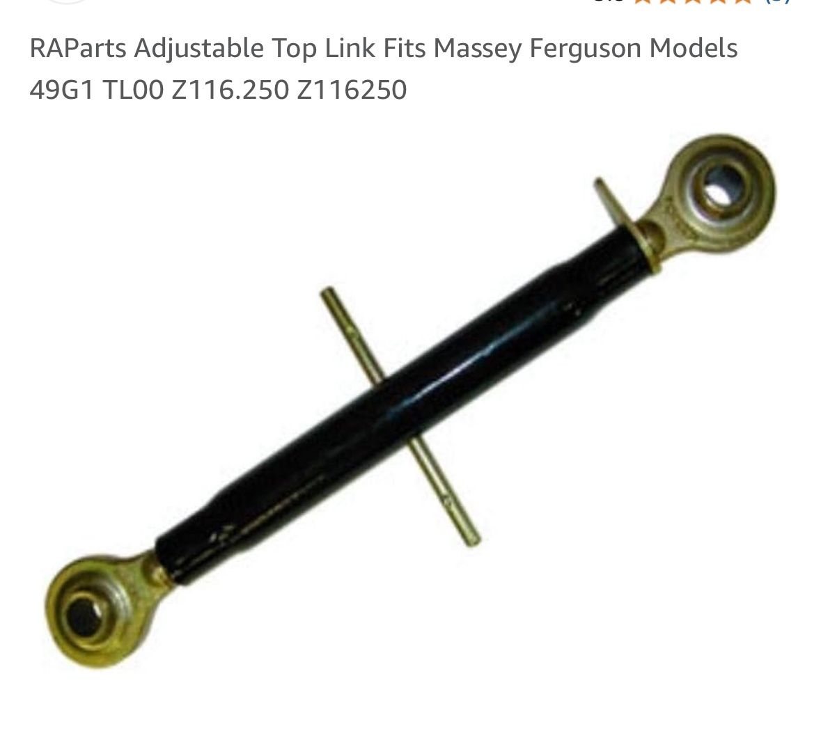RAParts Adjustable Top Link Fits Massey Ferguson Models 49G1 TL00 Z116.250 Z116250