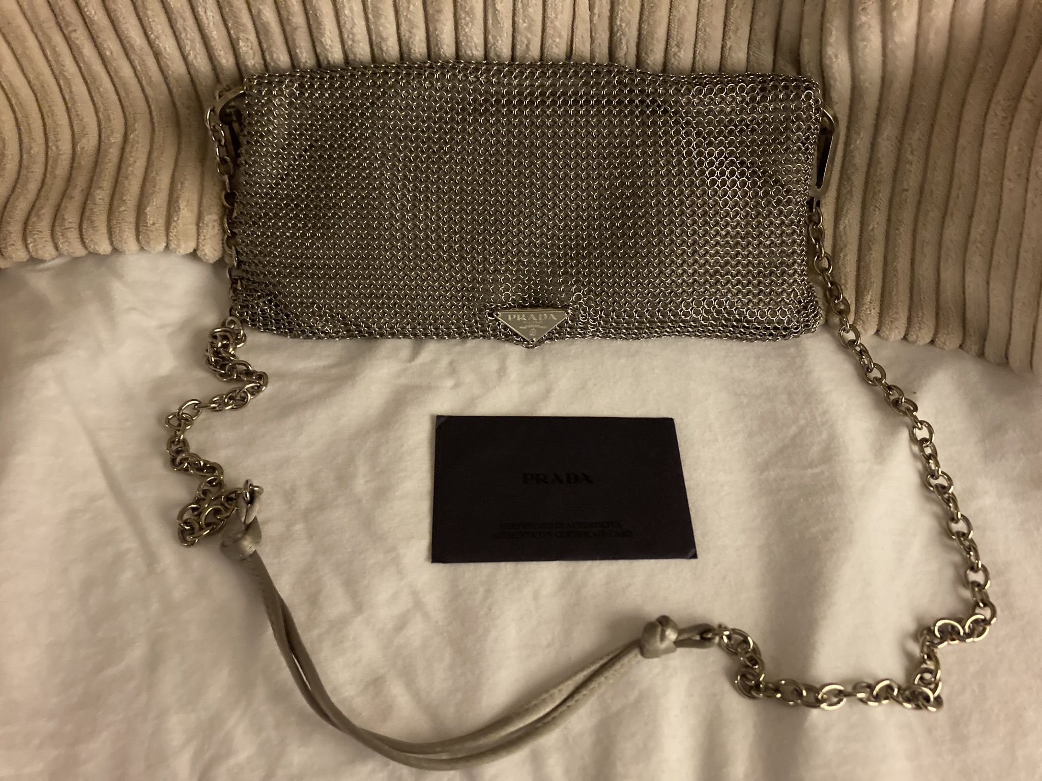Prada bag: chainmail evening bag - *RARE* 2002 vintage Prada. Includes Prada Beverly Hills Authenticity Card.