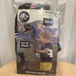 Hedstrom Jurassic World Velociraptor "Blue" Inflatable Mallet toy 38.6”