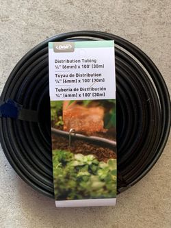 Orbit 100 FT Feet Drip Irrigation 1/4" Black Distribution Tubing Water Watering Garden Landscaping