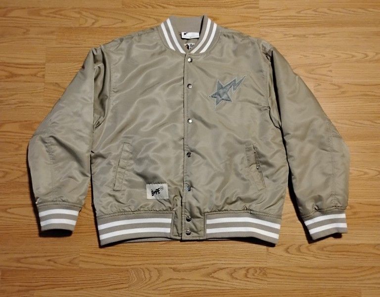 A Bathing Ape BAPE X High Sobriety Baseball Jacket sz Medium 