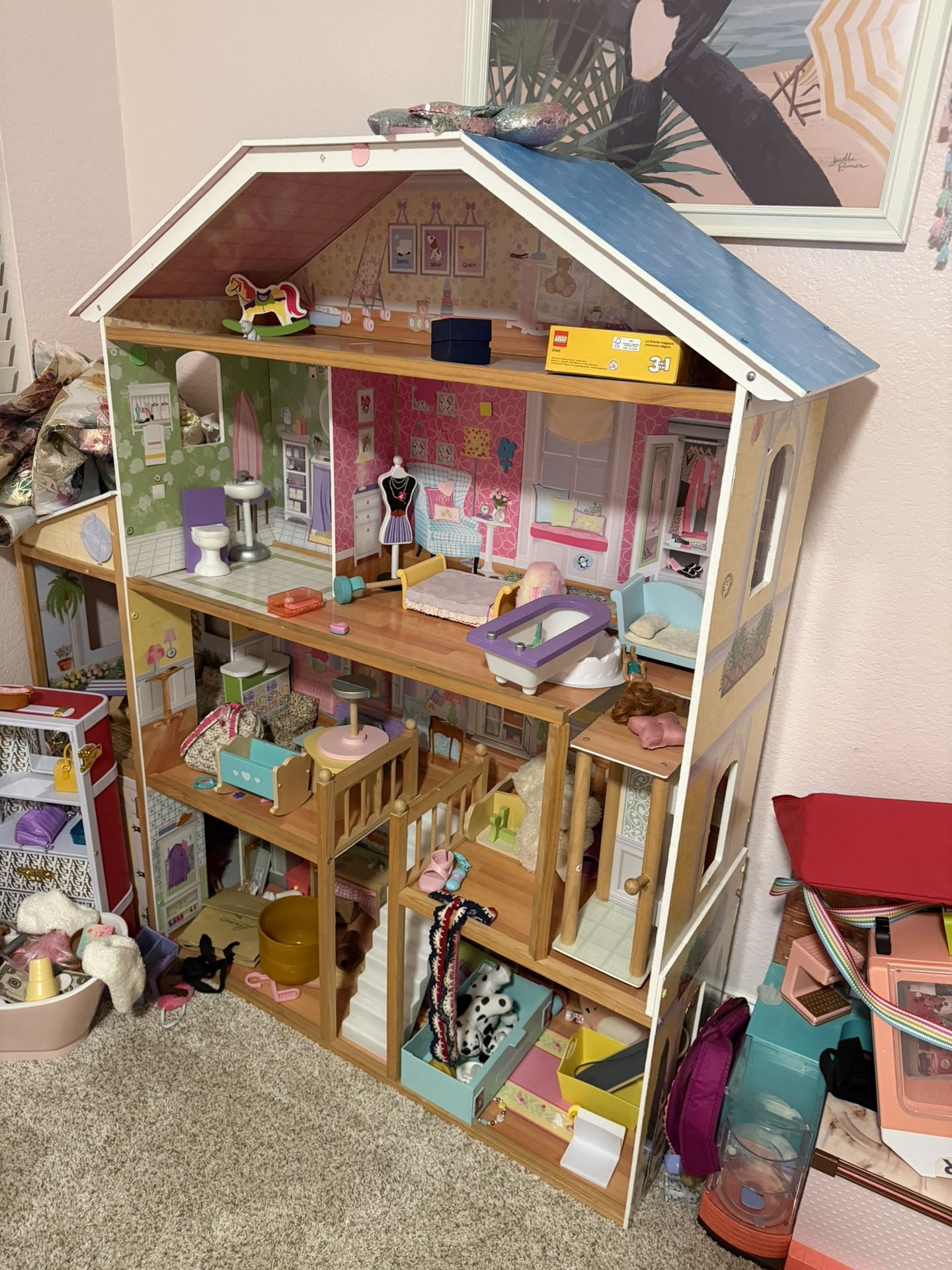 Doll House with doll furniture