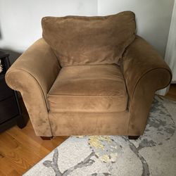 Brown Velvet Comfy Chair