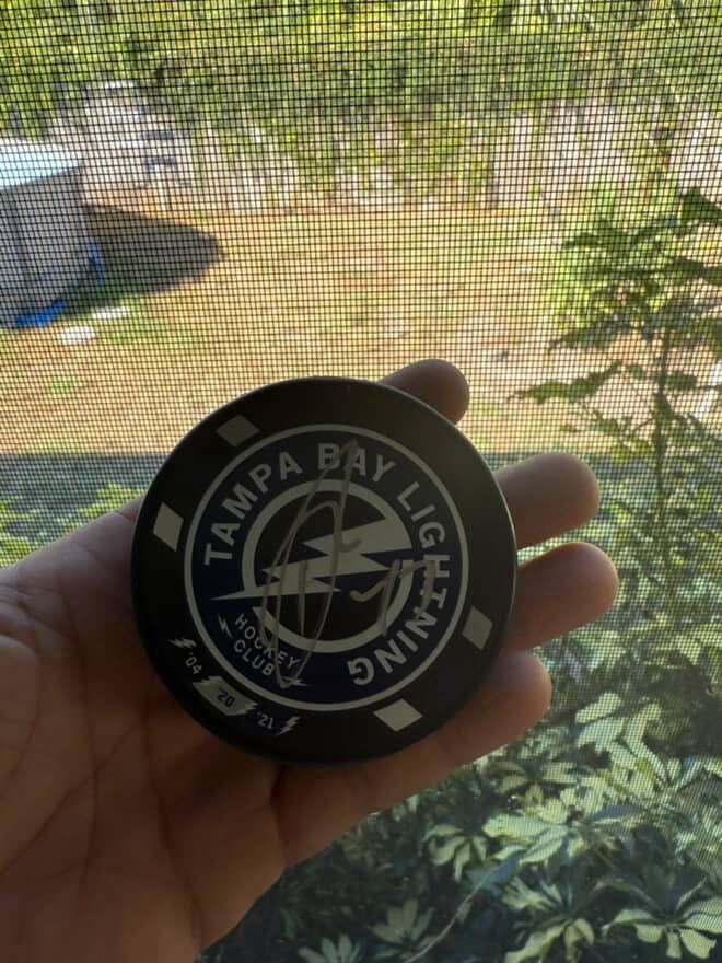 Autographed Lightning Puck