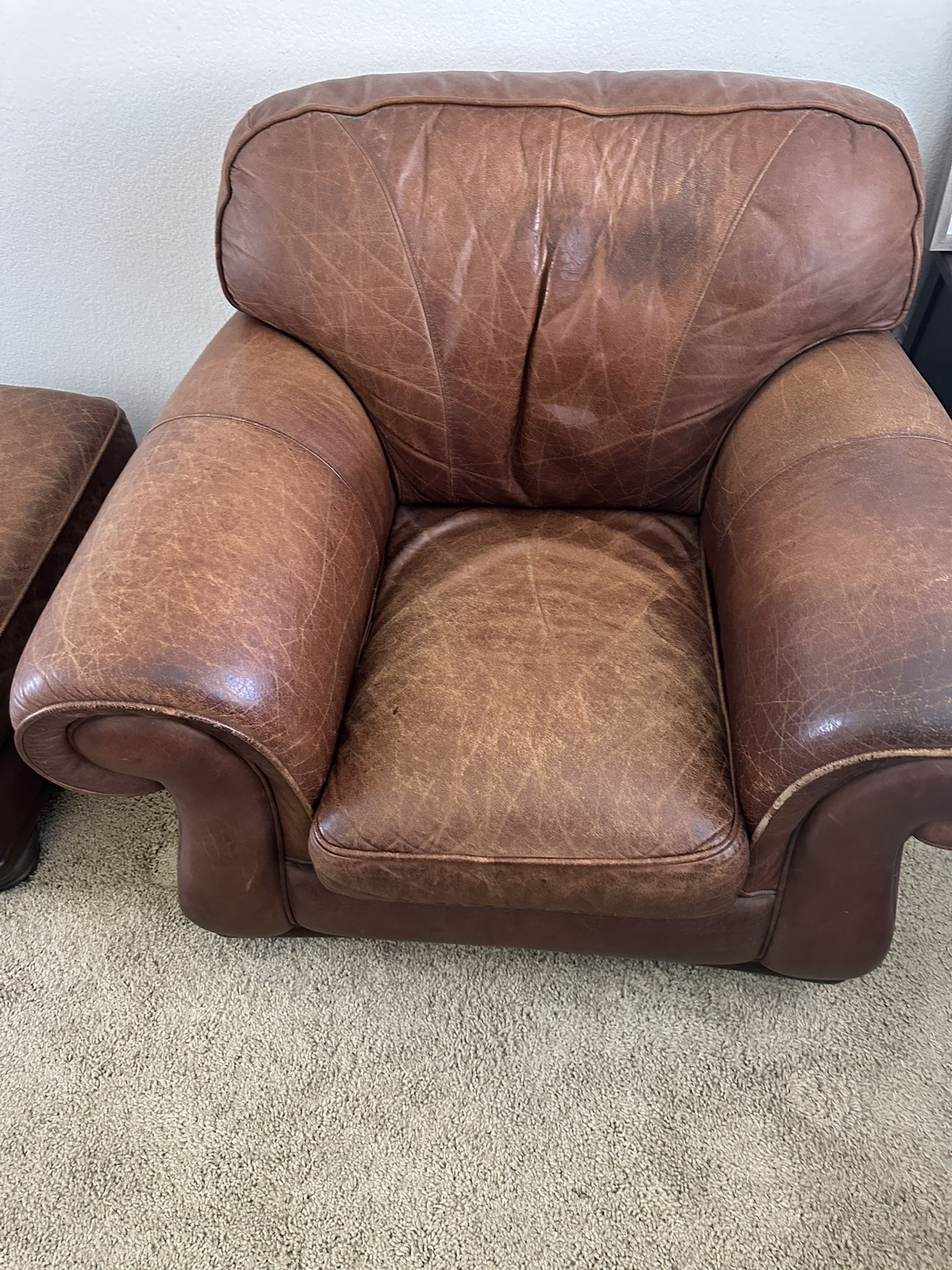 Leather Chair And Ottoman