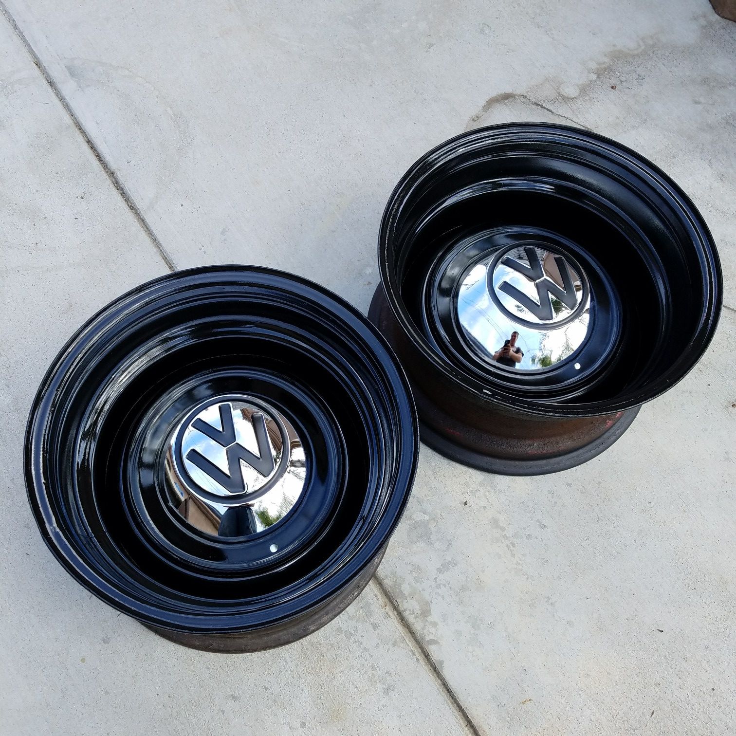 Used 15X8 VW Smoothie Wheels and Caps Volkswagen Bug Smoothies Rims Parts Hubcaps