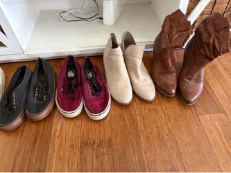 Women’s Boots and 2 pairs of Van shoes