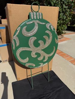 Large Metal Christmas Ornament Yard Stake